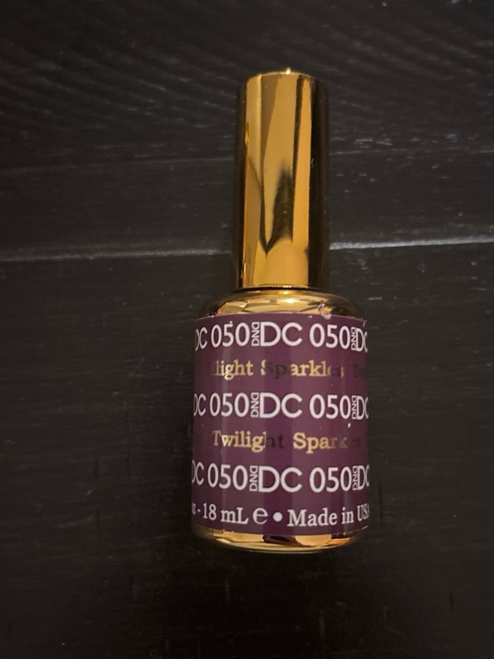 Twilight Sparkle Nail Polish - Deep Purple with Gold Cap